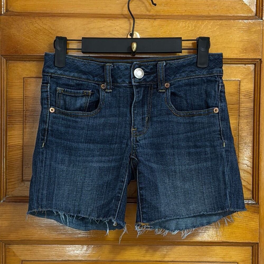 American Eagle AEO Midi Cutoff Blue Jean Shorts Women’s US 00